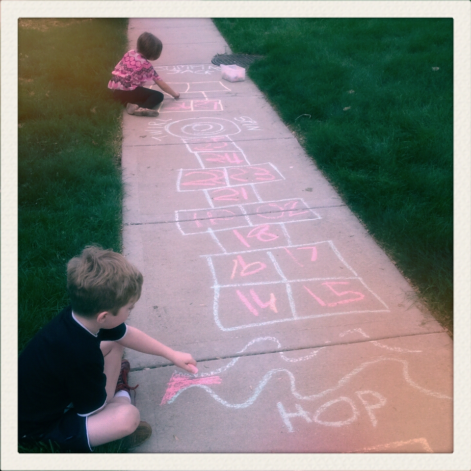 Sidewalk Chalk and Hopscotch