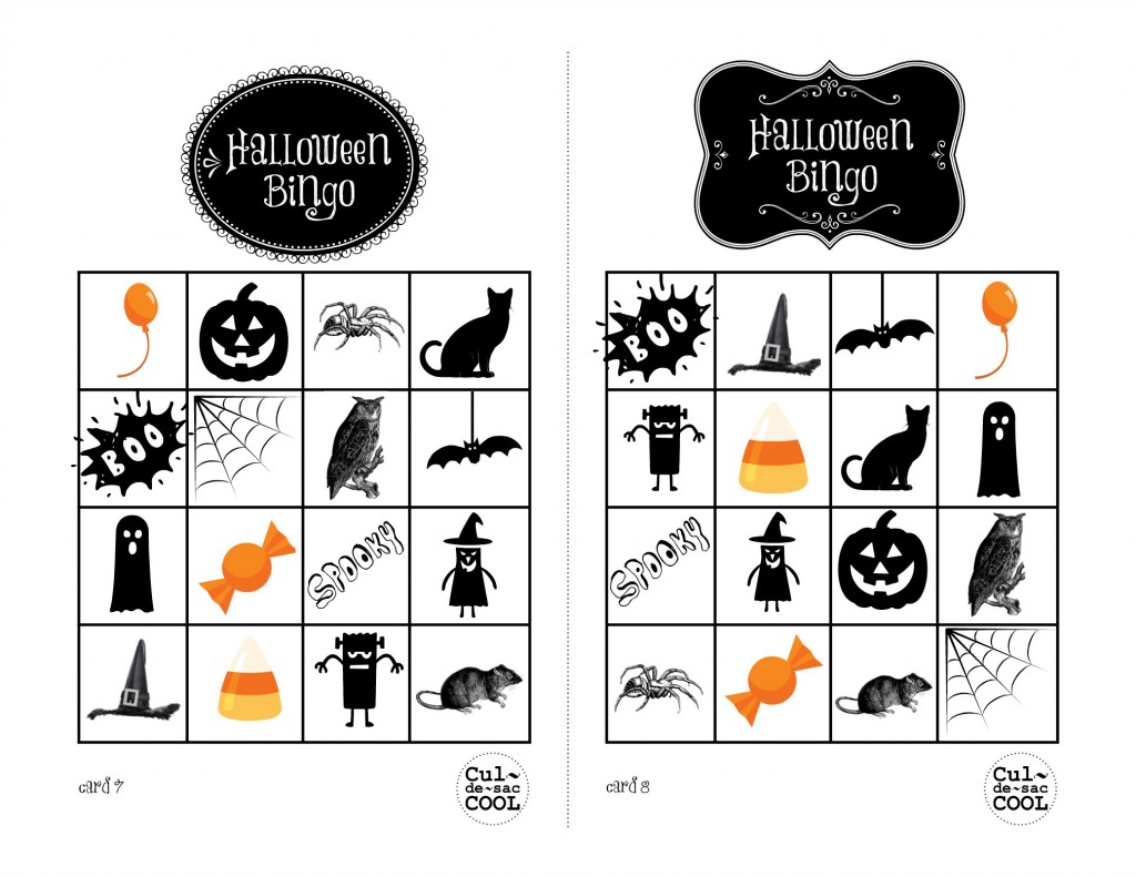 Halloween Bingo Cards 7&8