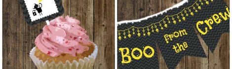 DIY Printable 'Boo from the Crew' Halloween Cupcake Toppers & Garland