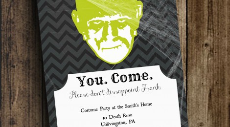 DIY Printable Halloween 'Frank' Invite