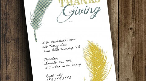 DIY Printable 'Birds of a Feather' Thanksgiving Day Invite