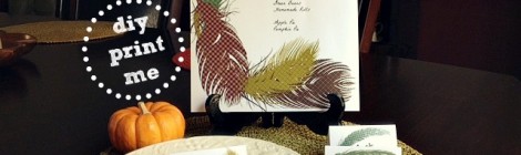 DIY Printable ‘Birds of a Feather’ Thanksgiving Day Place Cards & Menu 