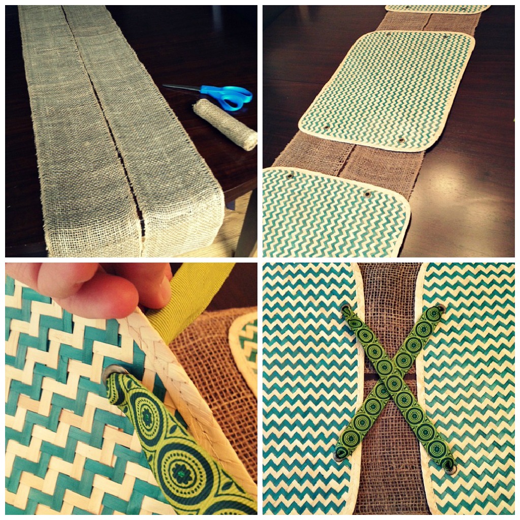 table runner ribbon collage