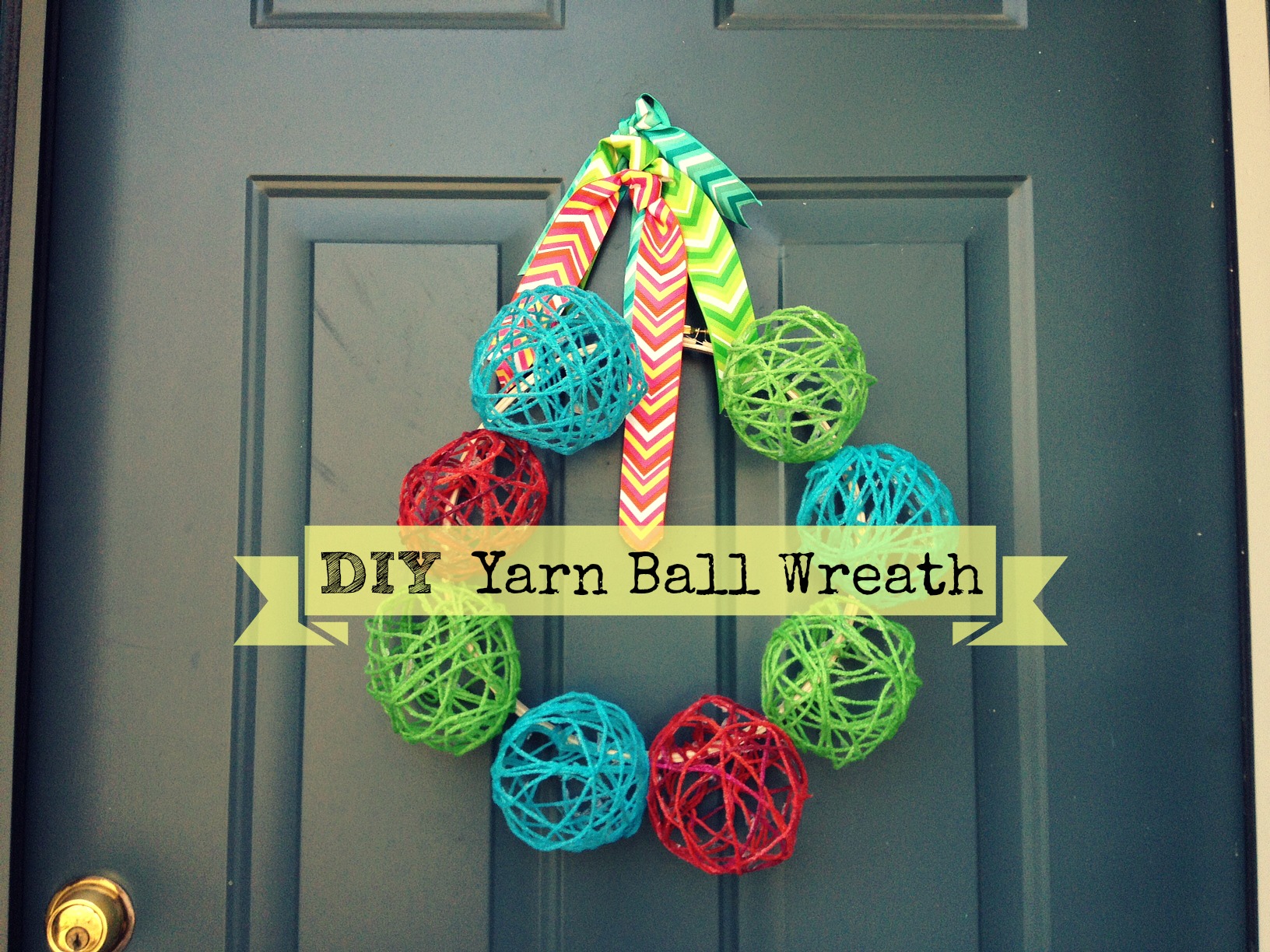 DIY Yarn Ball Wreath