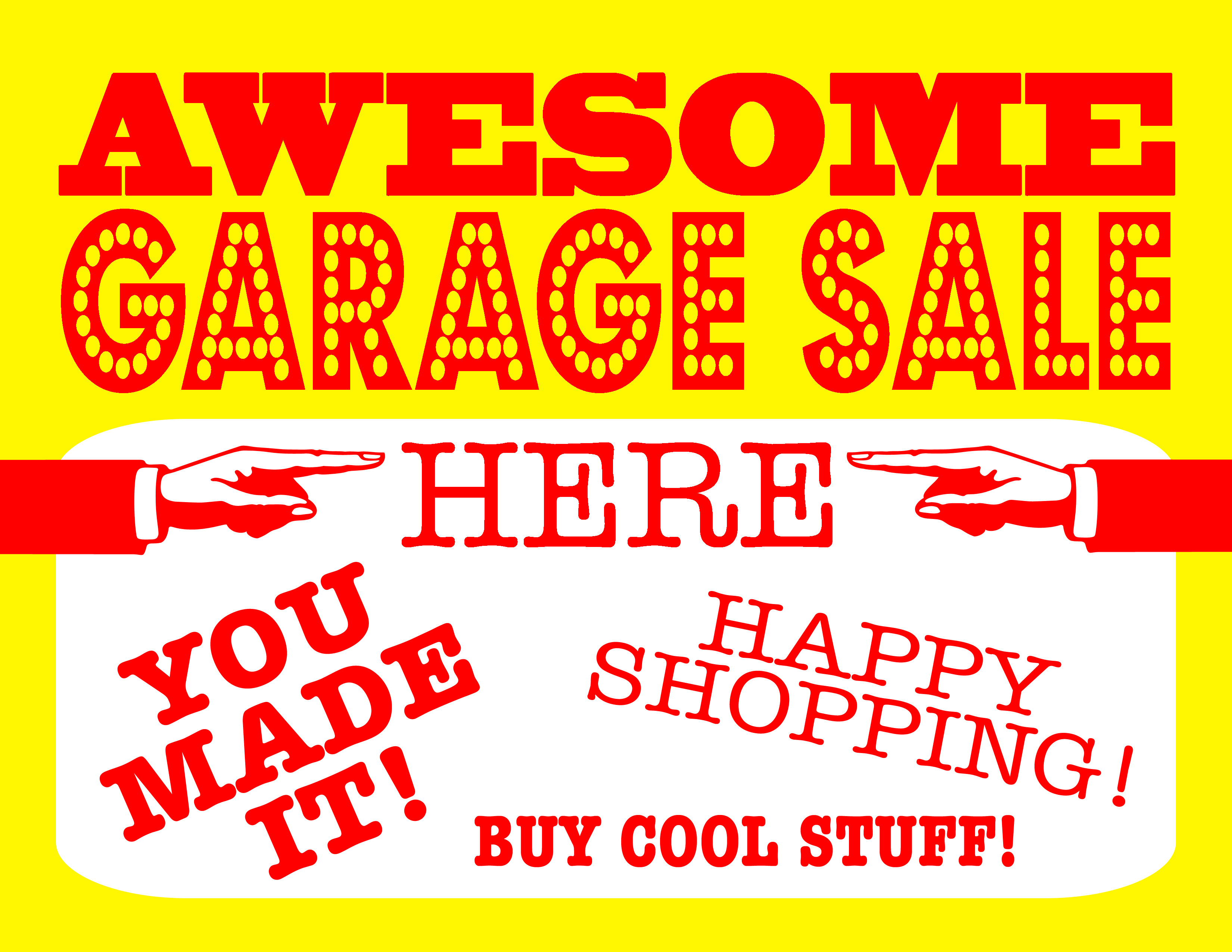 DIY Printable Awesome Garage Sale Signs