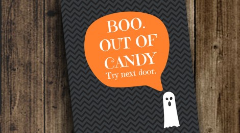 DIY Printable 'Boo. Out of Candy' Sign