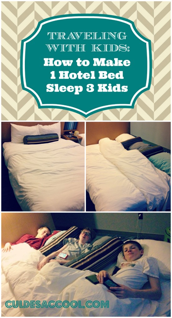 Hotel bed tip traveling with kids Collage