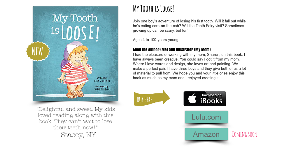 Becca Wilkinson Children's Book Author My Tooth is Loose Children's Book Screen Shot 