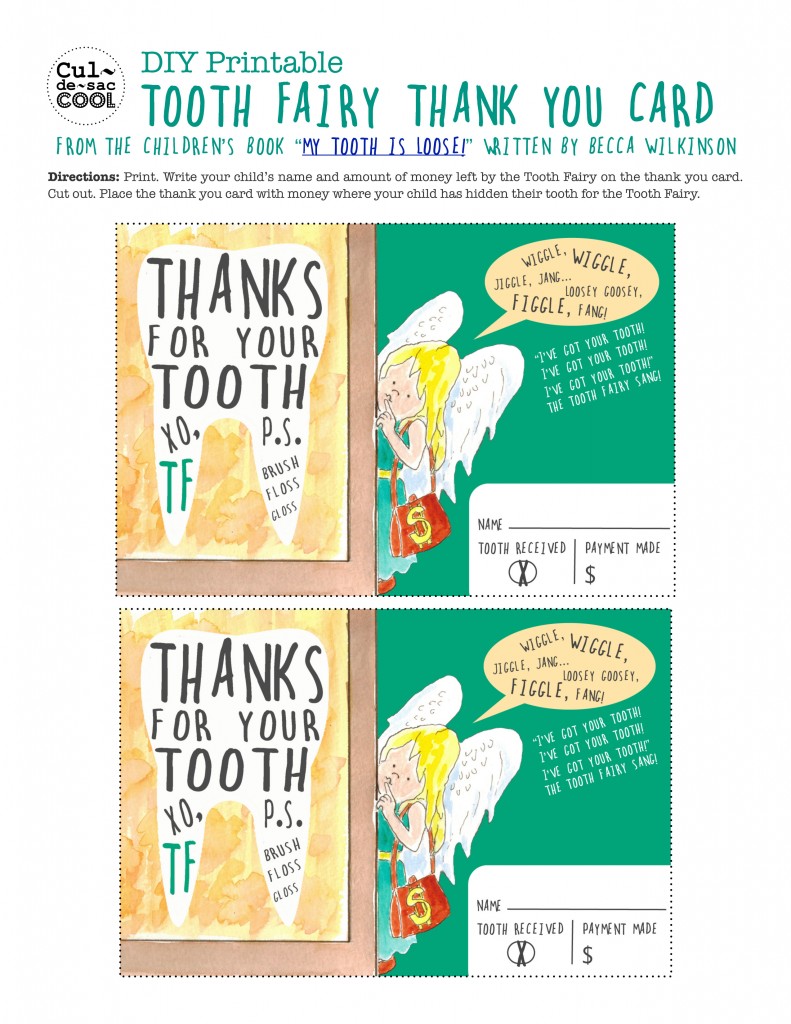 Tooth Fairy Thank You My Tooth is Loose by Becca Wilkinson child