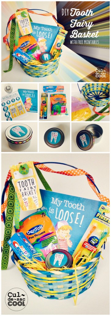 Tooth Fairy Basket Collage with the Children's book My Tooth is Loose by Becca Wilkinson