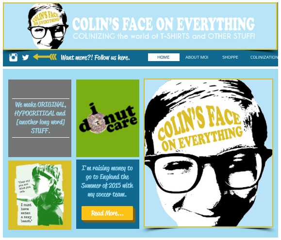 Colin's Face On Everything Website 1