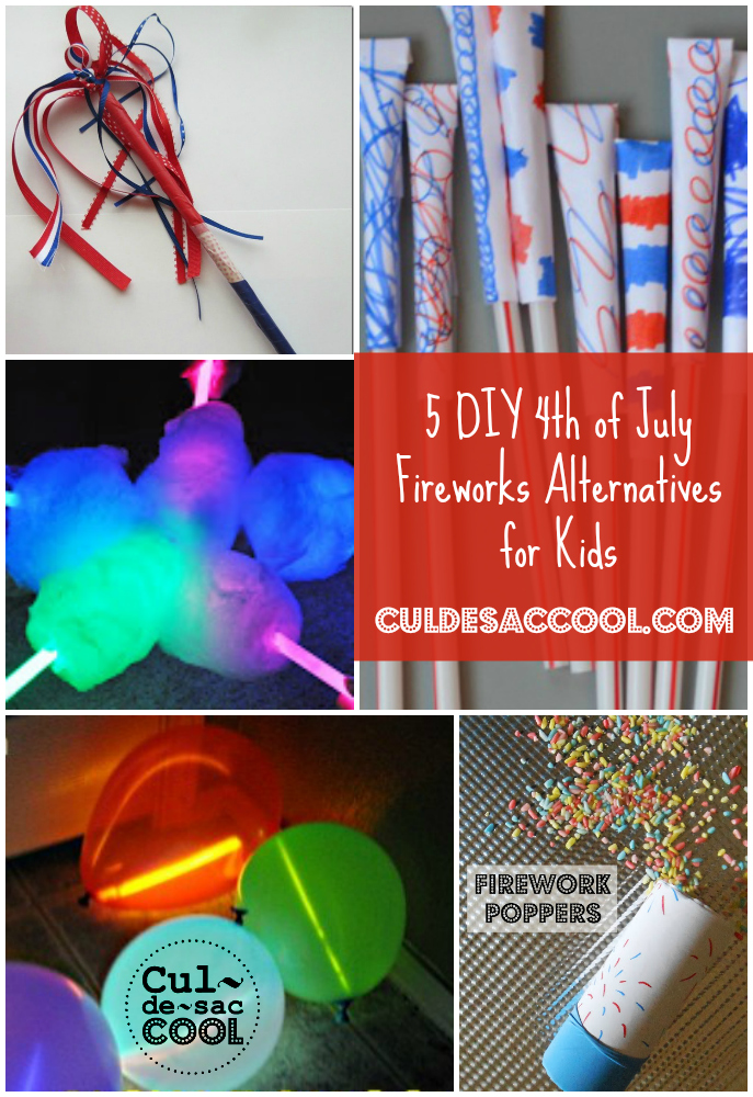 DIY 4th of July Fireworks Alternatives for Kids Collage