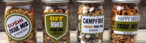 4 DIY Trail Mix Gifts in a Jar with FREE Printable Labels