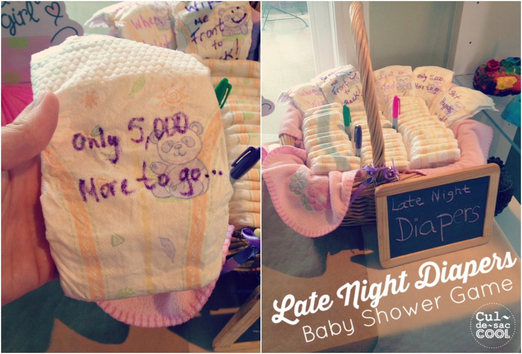 Late Night Diapers Baby Shower Game Collage