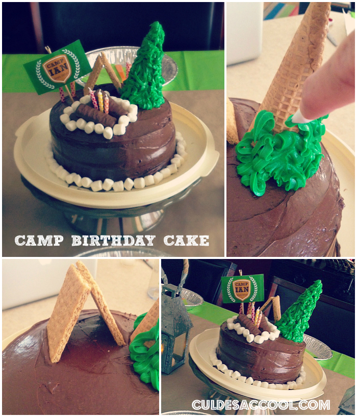 DIY Camp Birthday Cake Collage