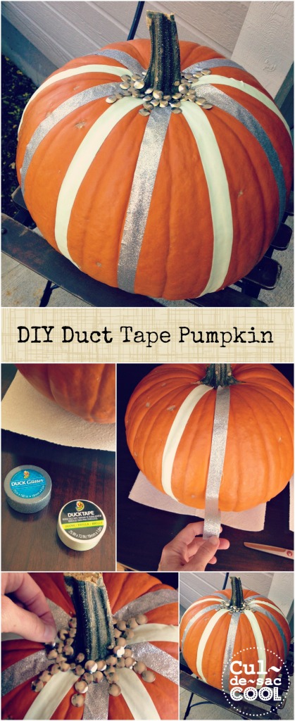 DIY Duct Tape Pumpkin collage