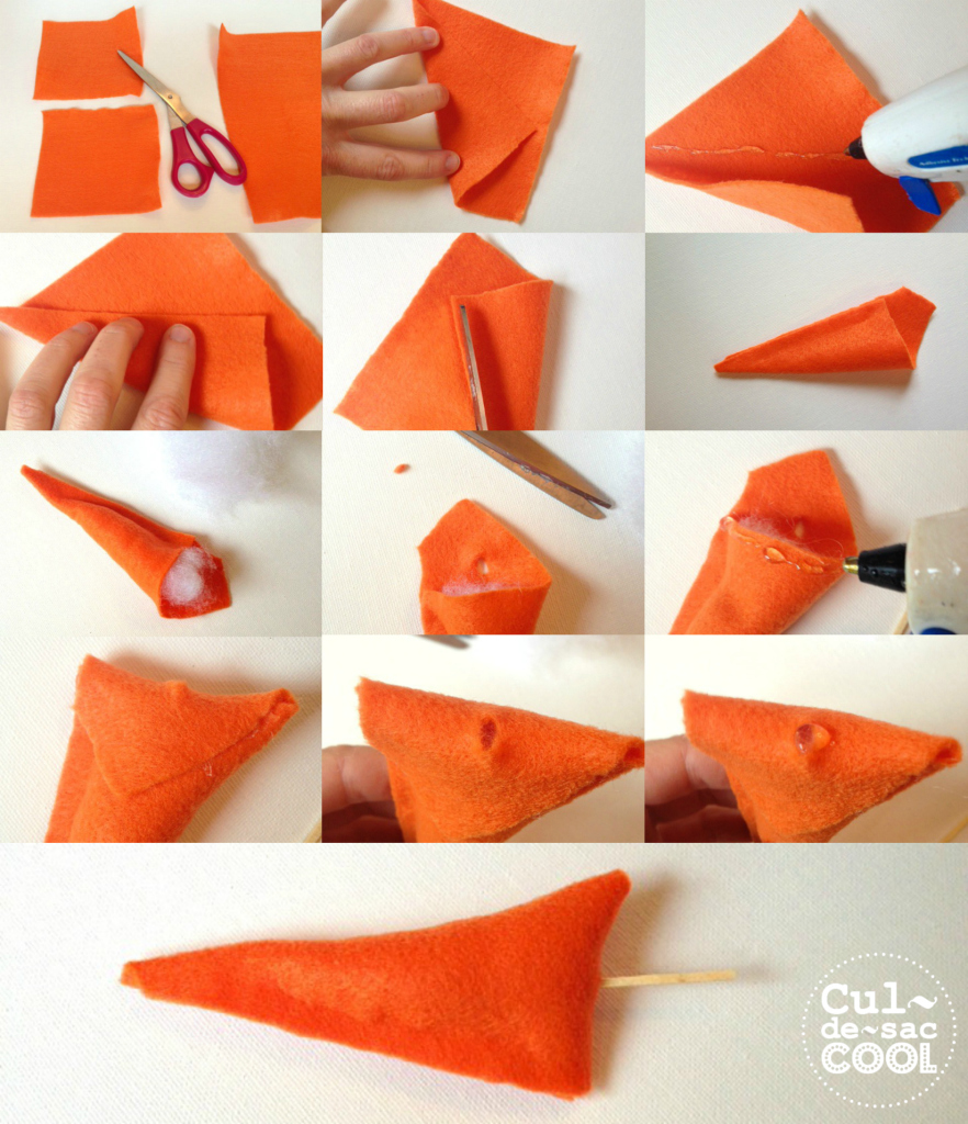 DIY Snowman Kit Felt Carrot Nose Collage
