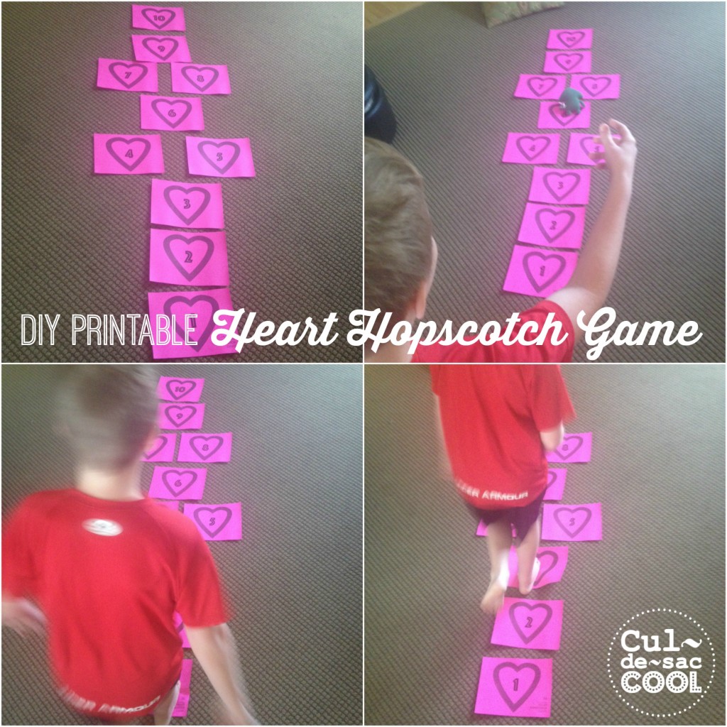 DIY Printable Heart Hopscotch Game Collage
