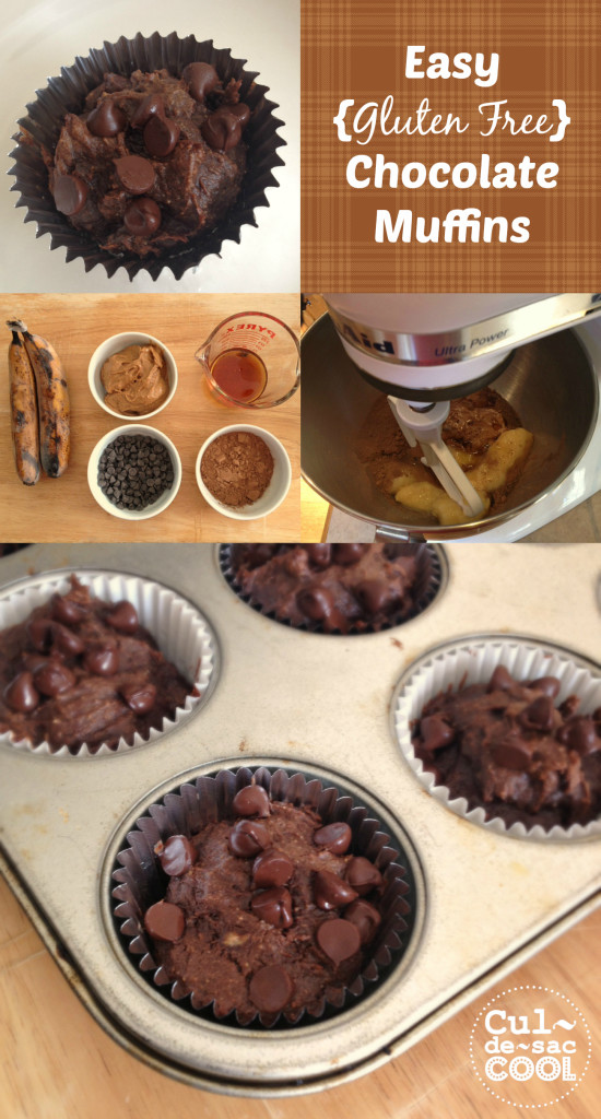 easy chocolate muffins Collage