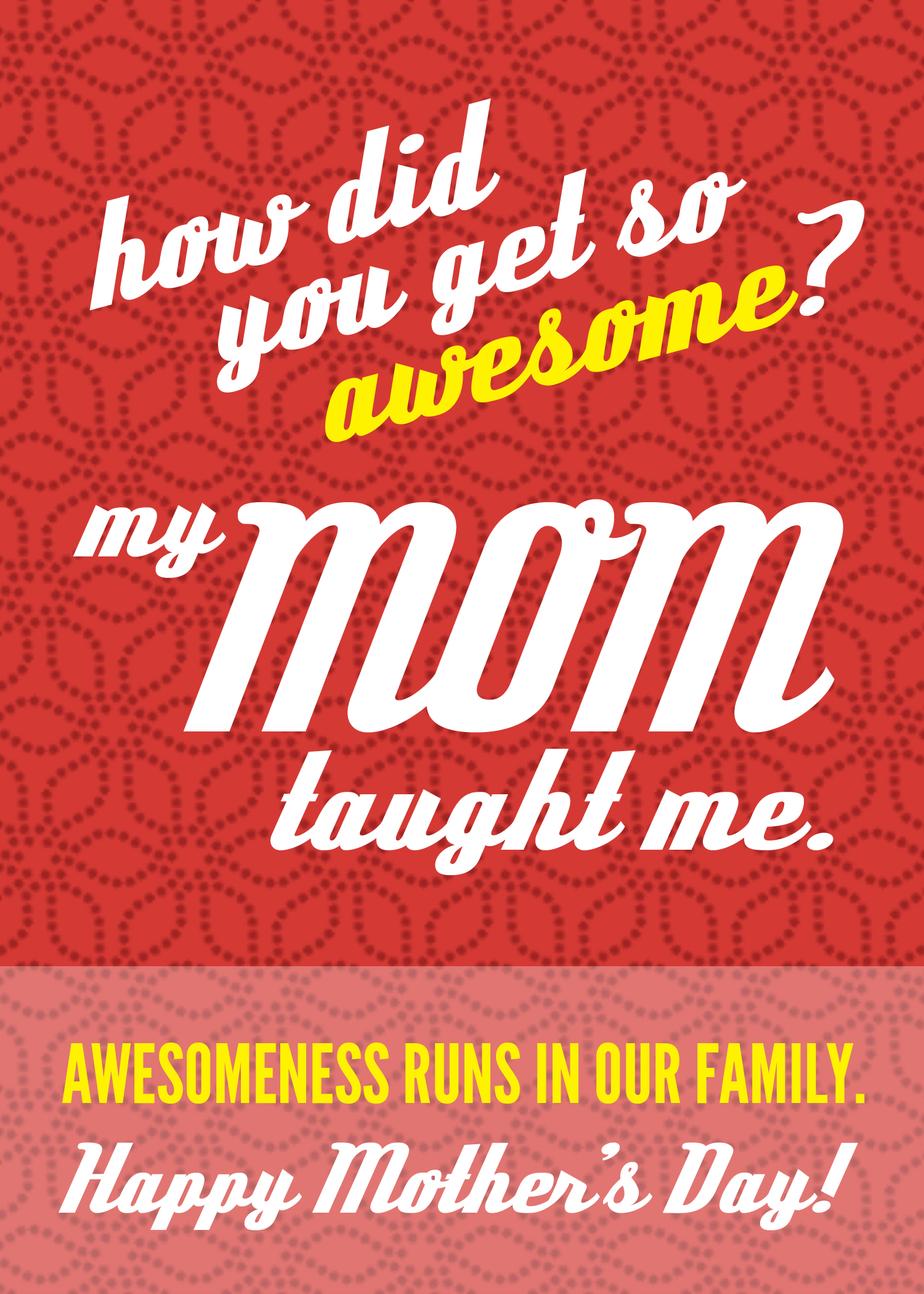 Awesome Mom Mother's Day card