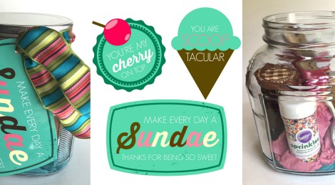 DIY Ice Cream Gift with free Printable Tags
