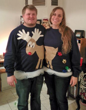 Reindeer Couples Ugly Sweater