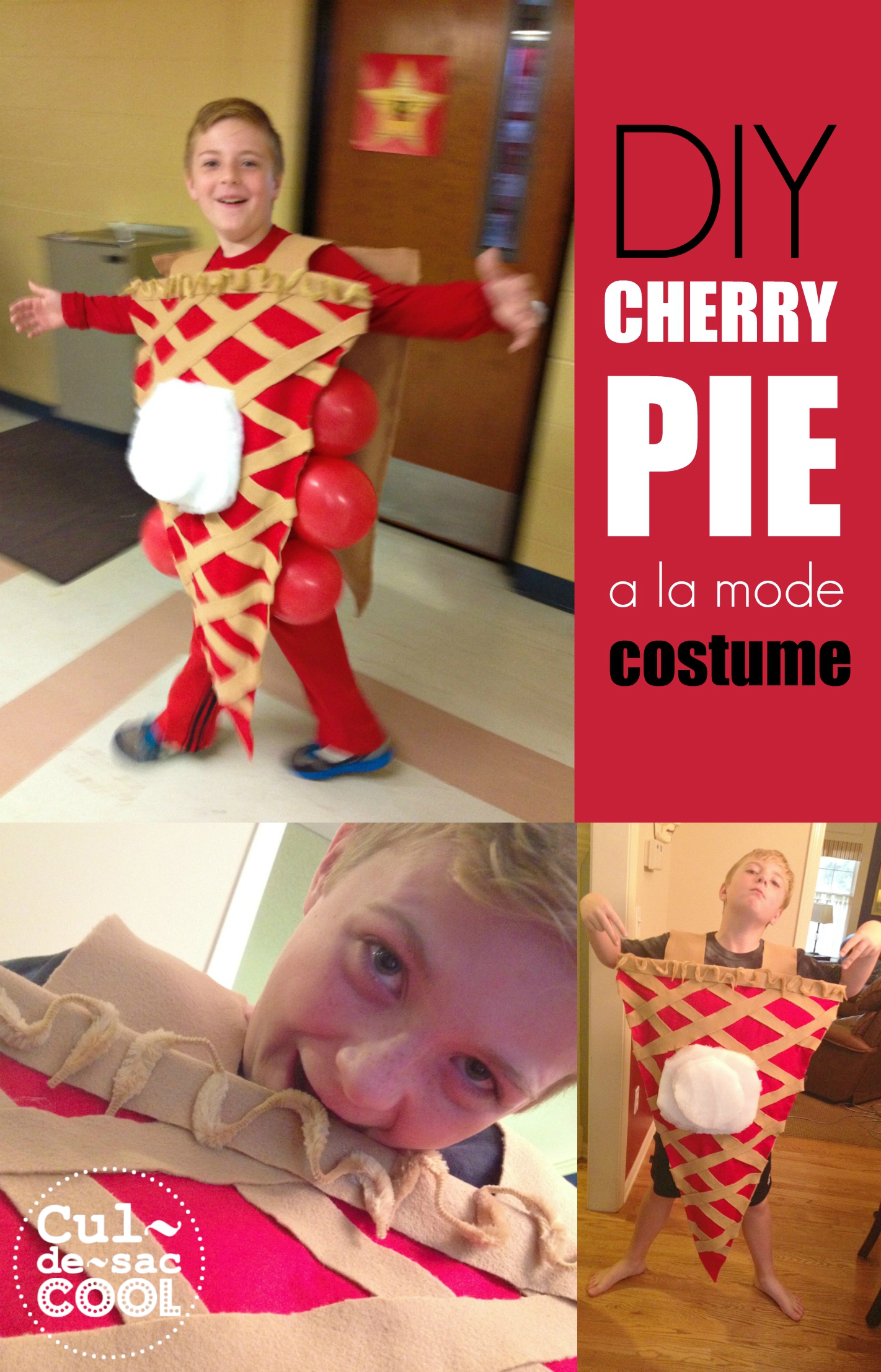 DIY Cherry Pie A La Mode Costume Collage