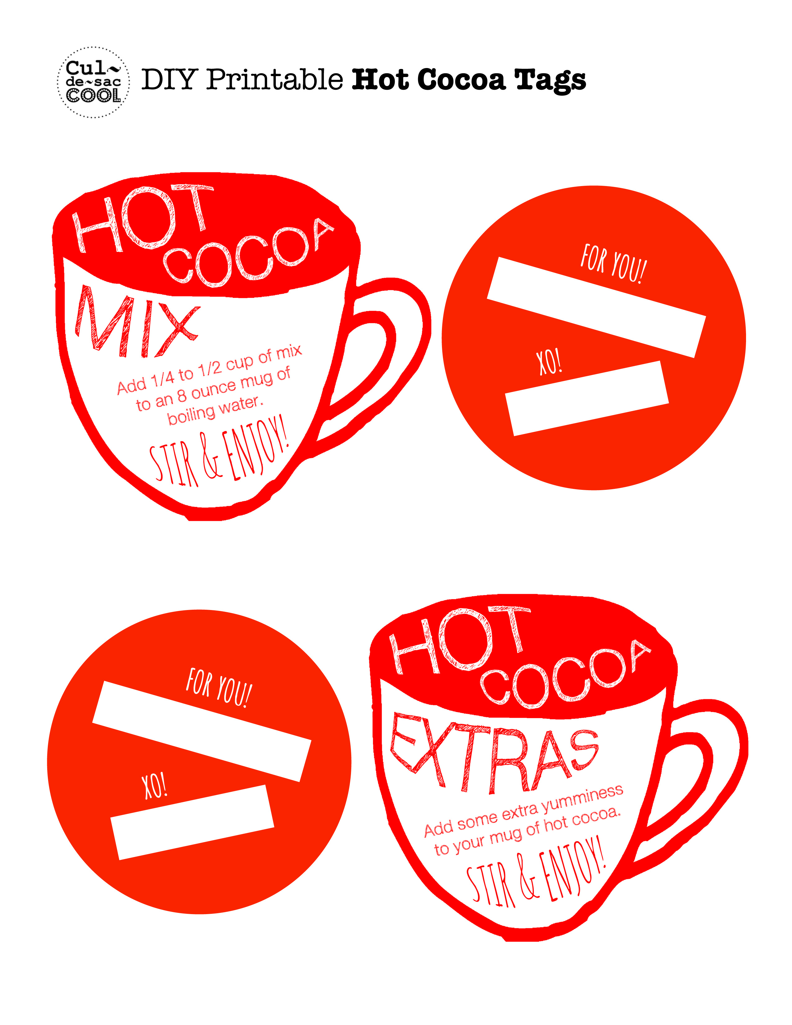 DIY Printable Hot Cocoa Tags