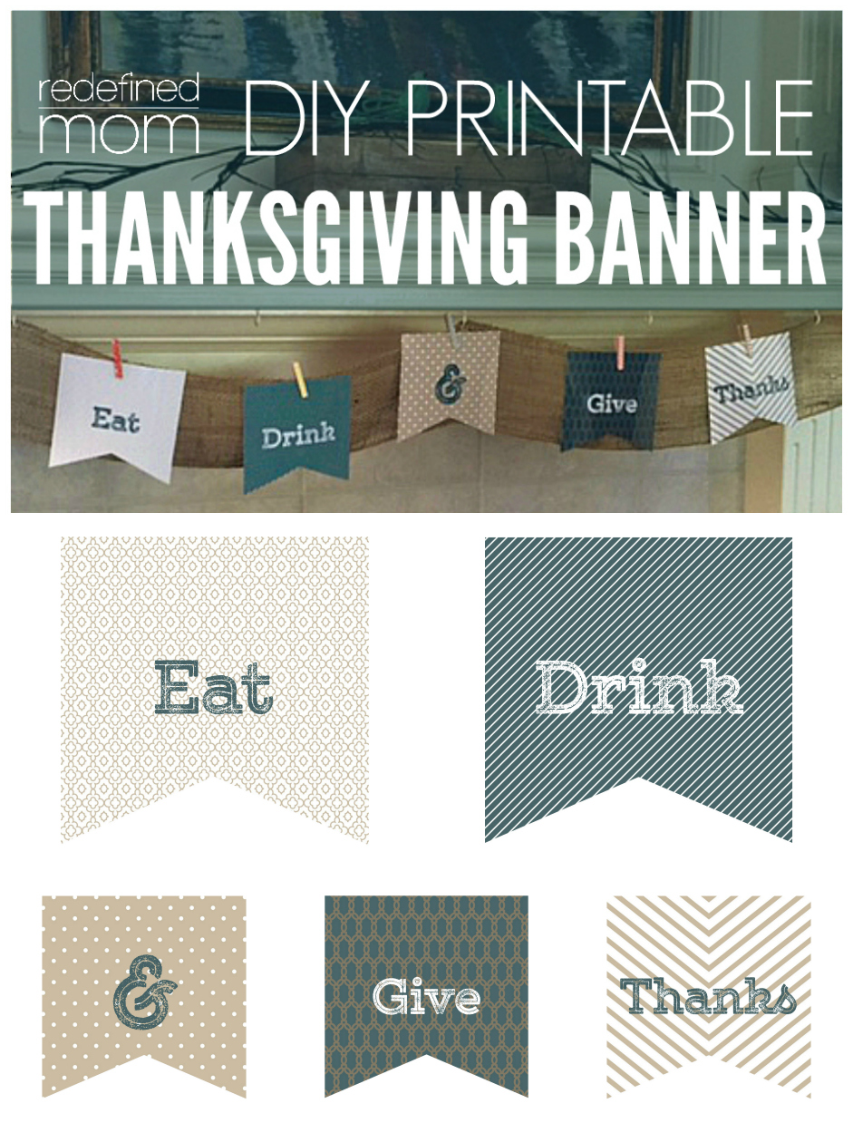 DIY Printable Thanksgiving banner 2 Collage