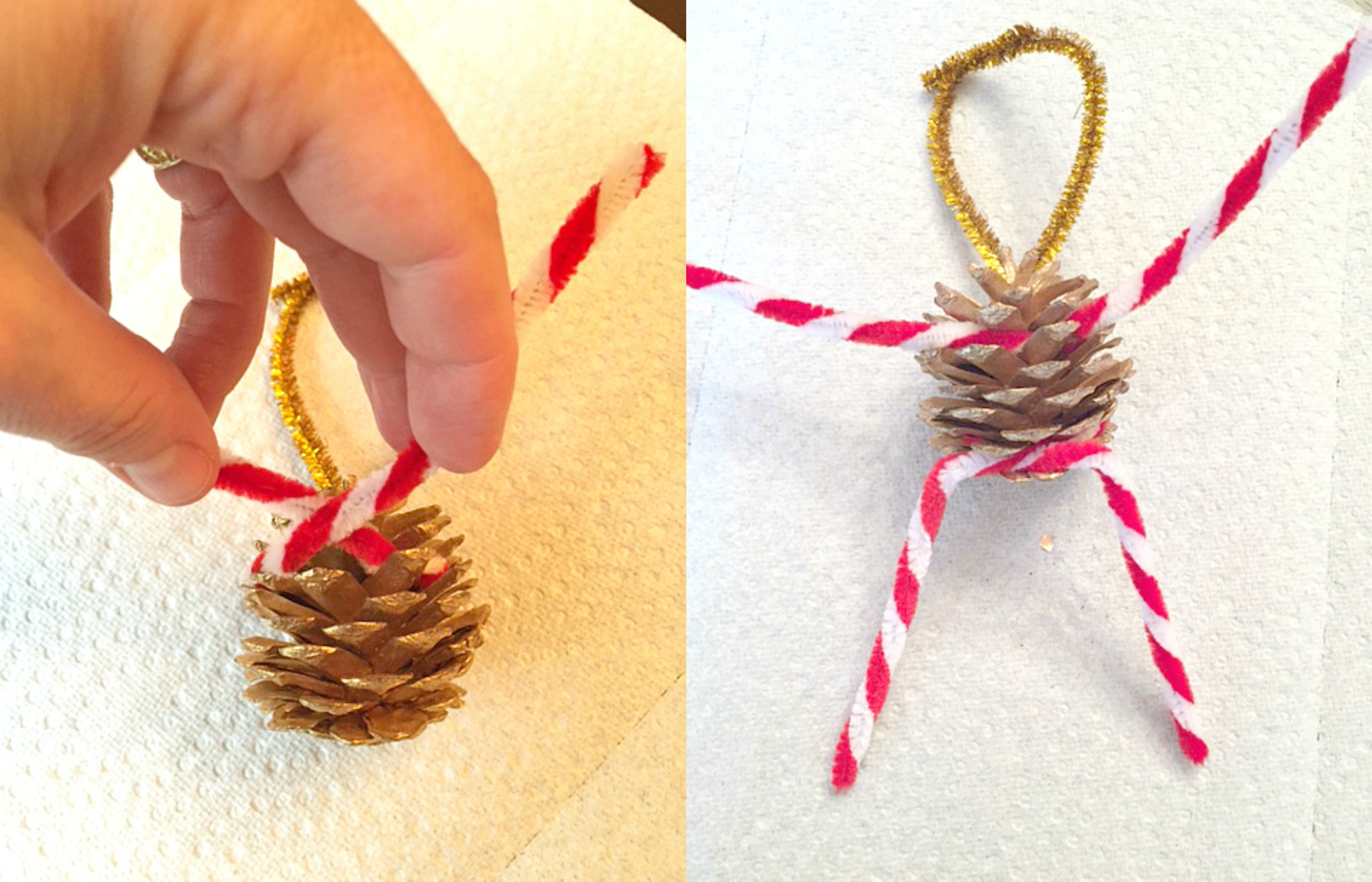 DIY Photo Elf Pine Cone Ornament Collage 2
