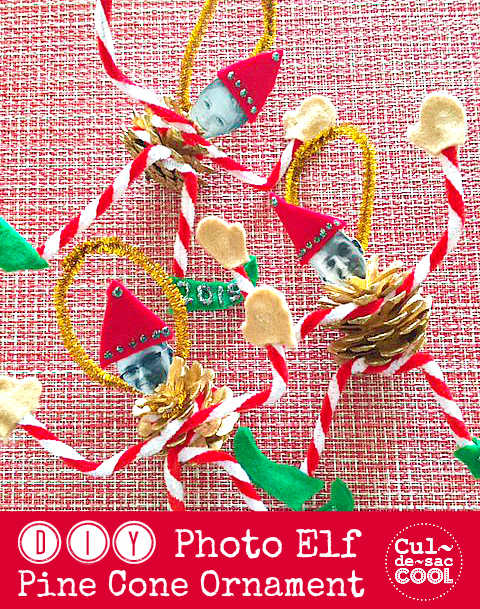 DIY Photo Elf Pine Cone Ornament cover 2