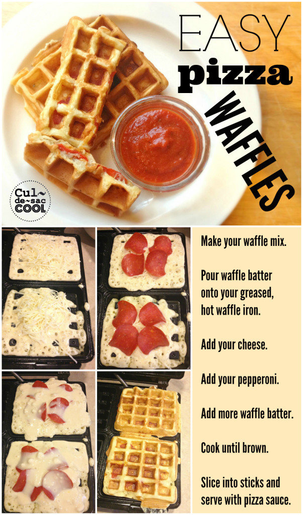 Easy Pizza Waffles Collage