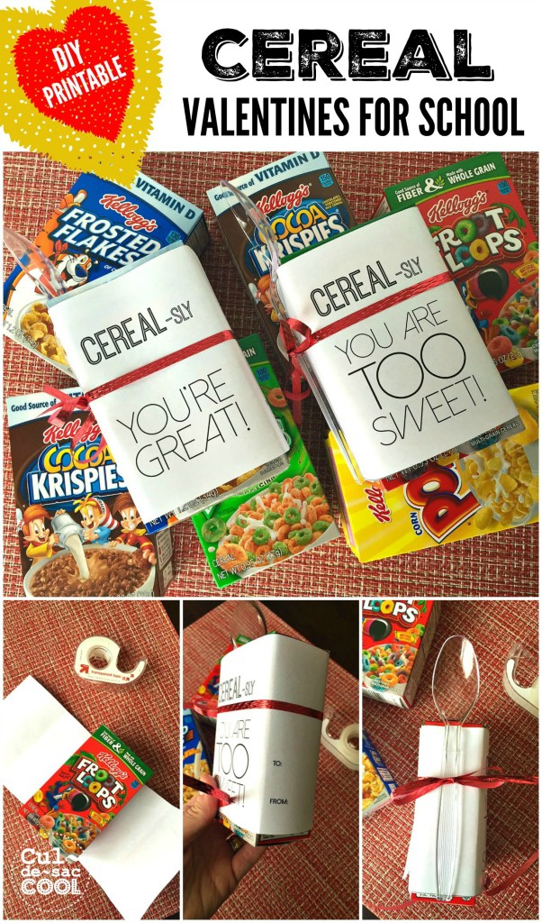DIY Printable Cereal Valentines For School Collage