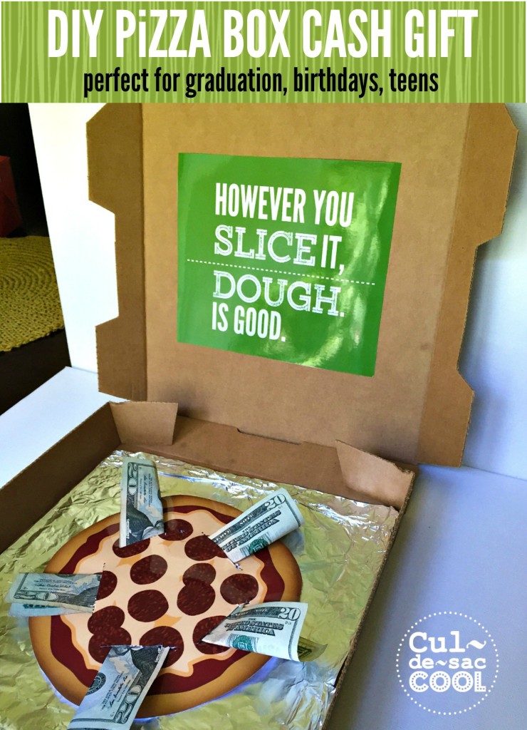 DIY Pizza Box Cash Gift Cover 3
