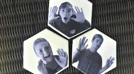 DIY Funny Face Photo Coasters