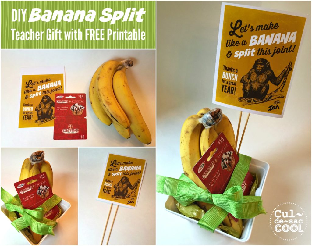 DIY Banana Split Teacher Gift Collage