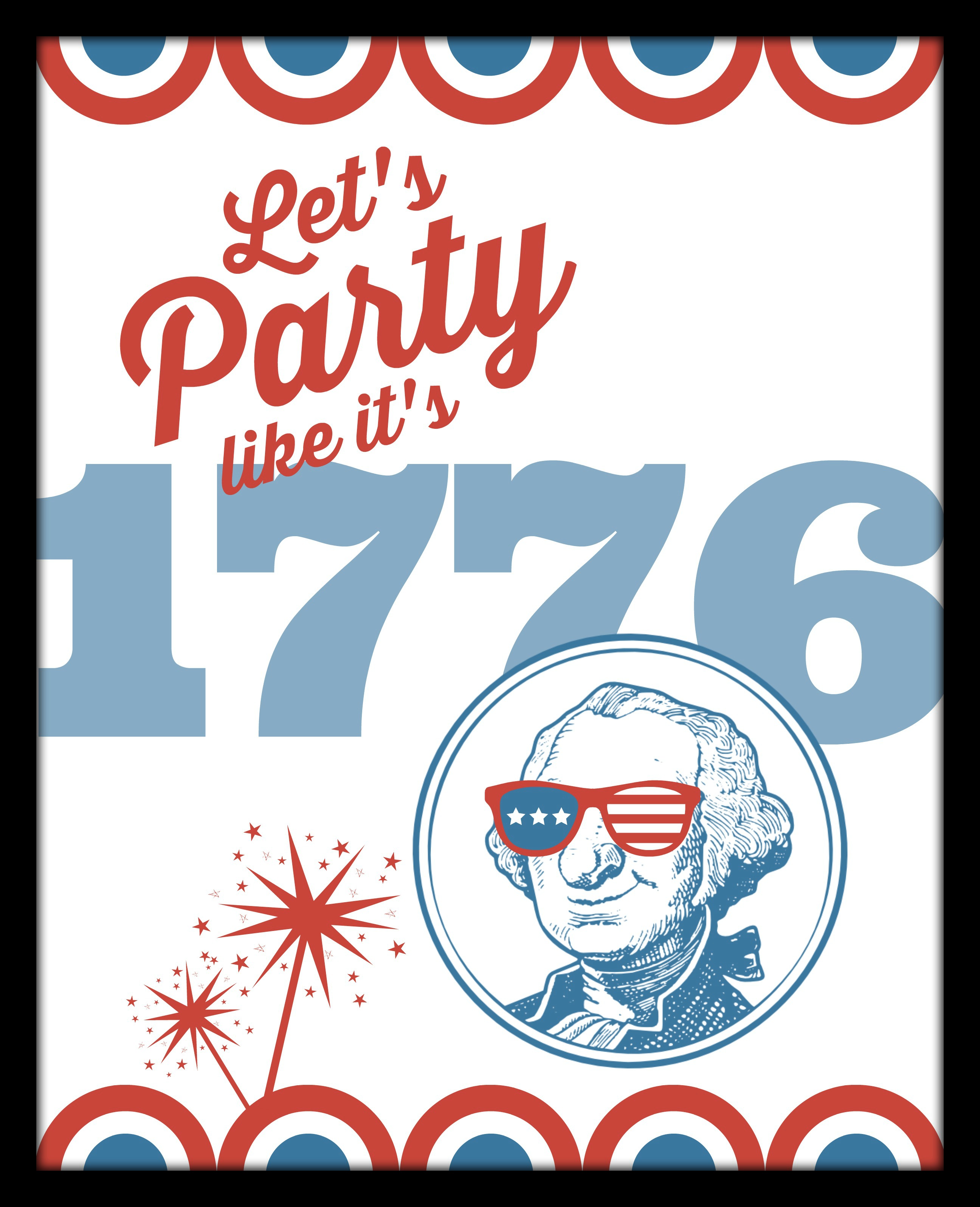 DIY Printable Lets Party Like its 1776 frame