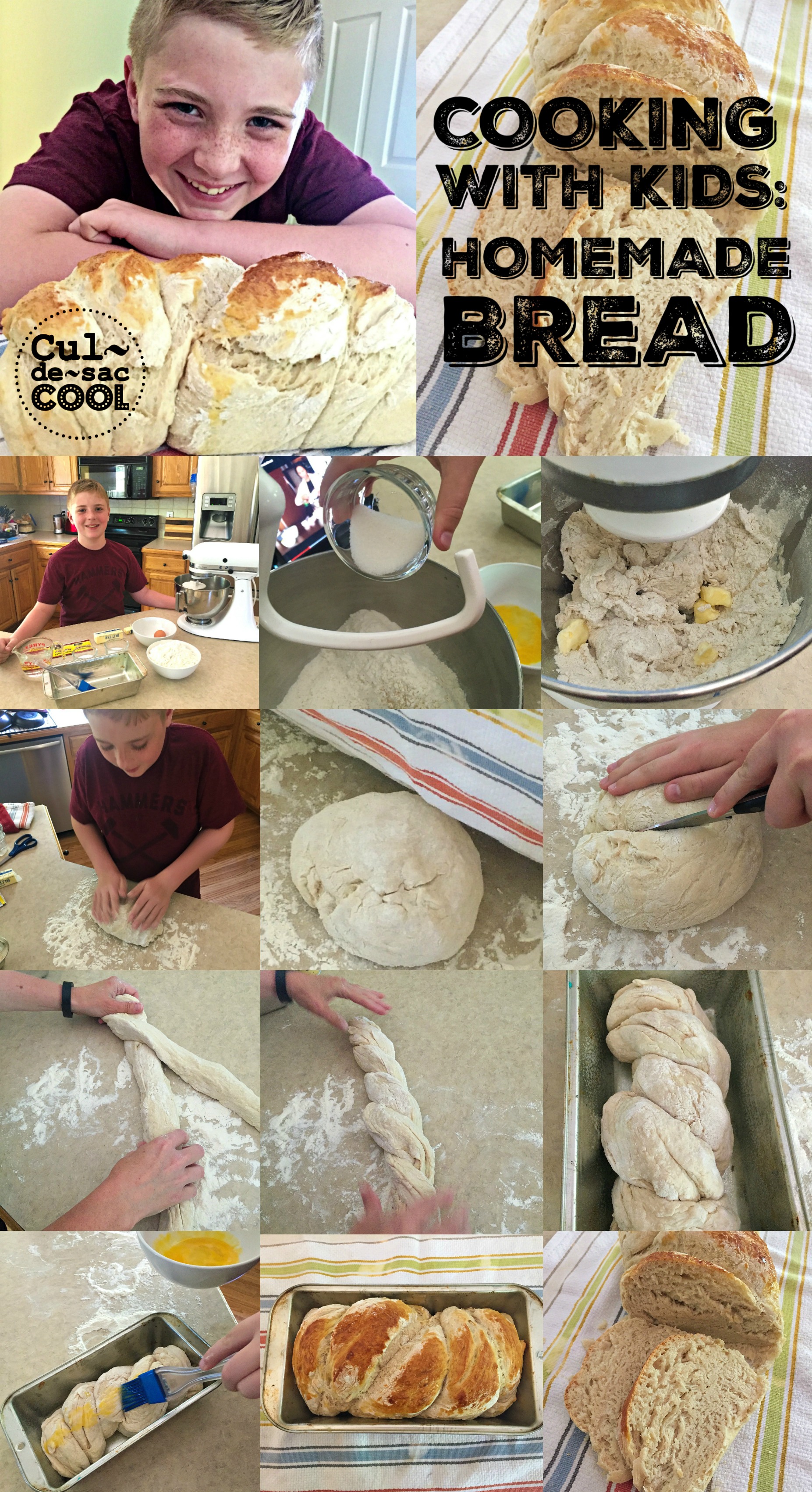 Cooking with Kids Homemade Bread collage 3