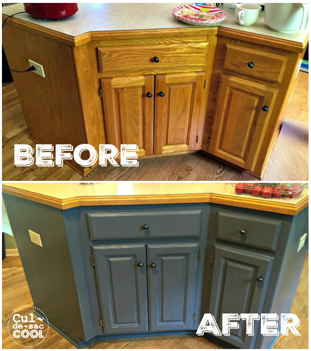 DIY Kitchen Island Remodel before and after