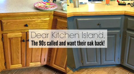Dear Kitchen Island, the 90s Called and Want their Oak Back