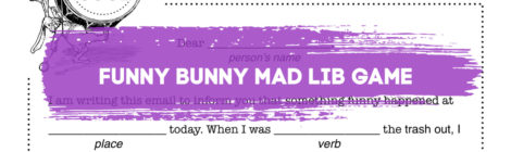 Funny Bunny Mad Lib Game
