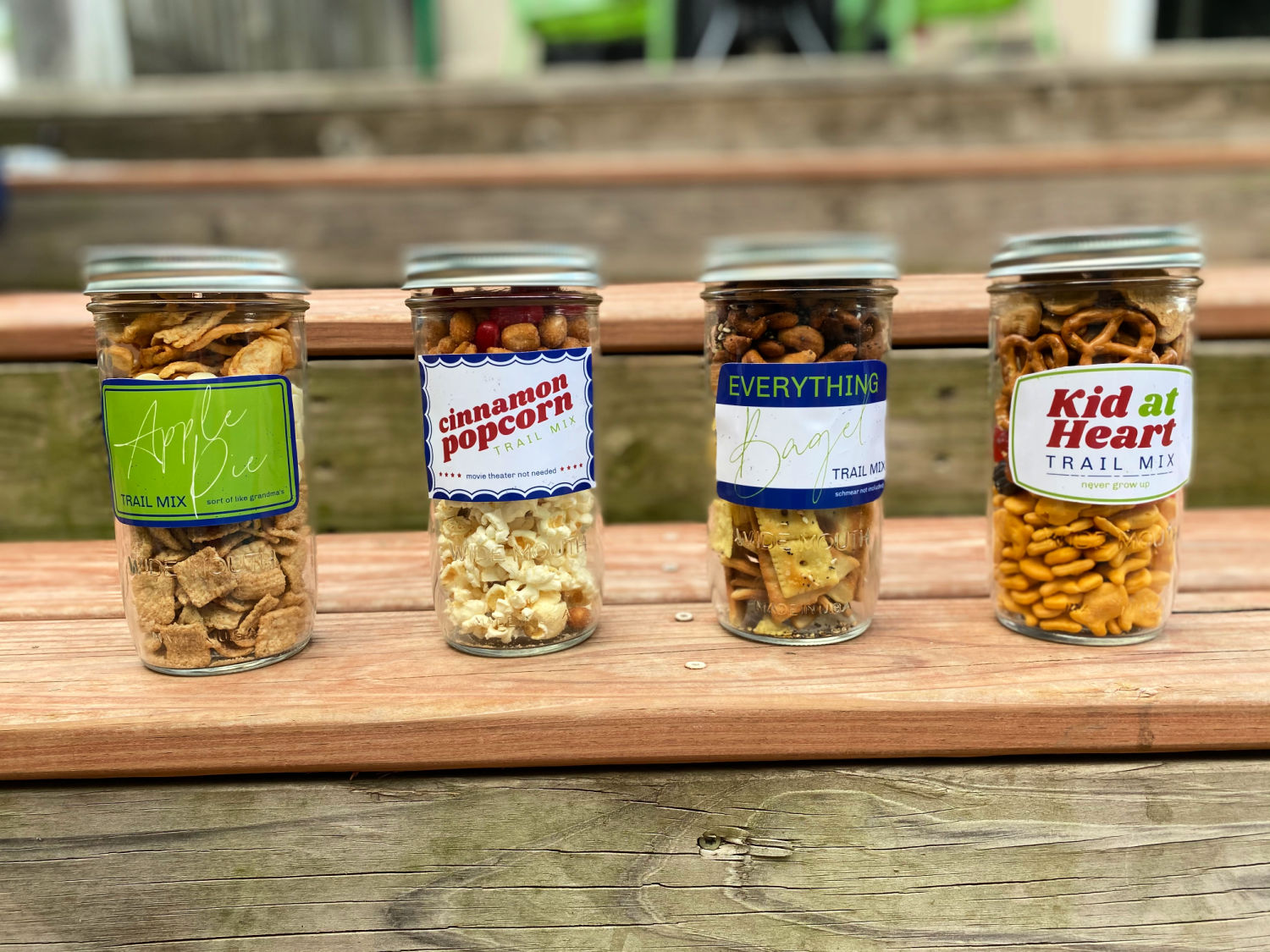 4 DIY Trail Mix Gifts in a Jar with FREE Printable Labels