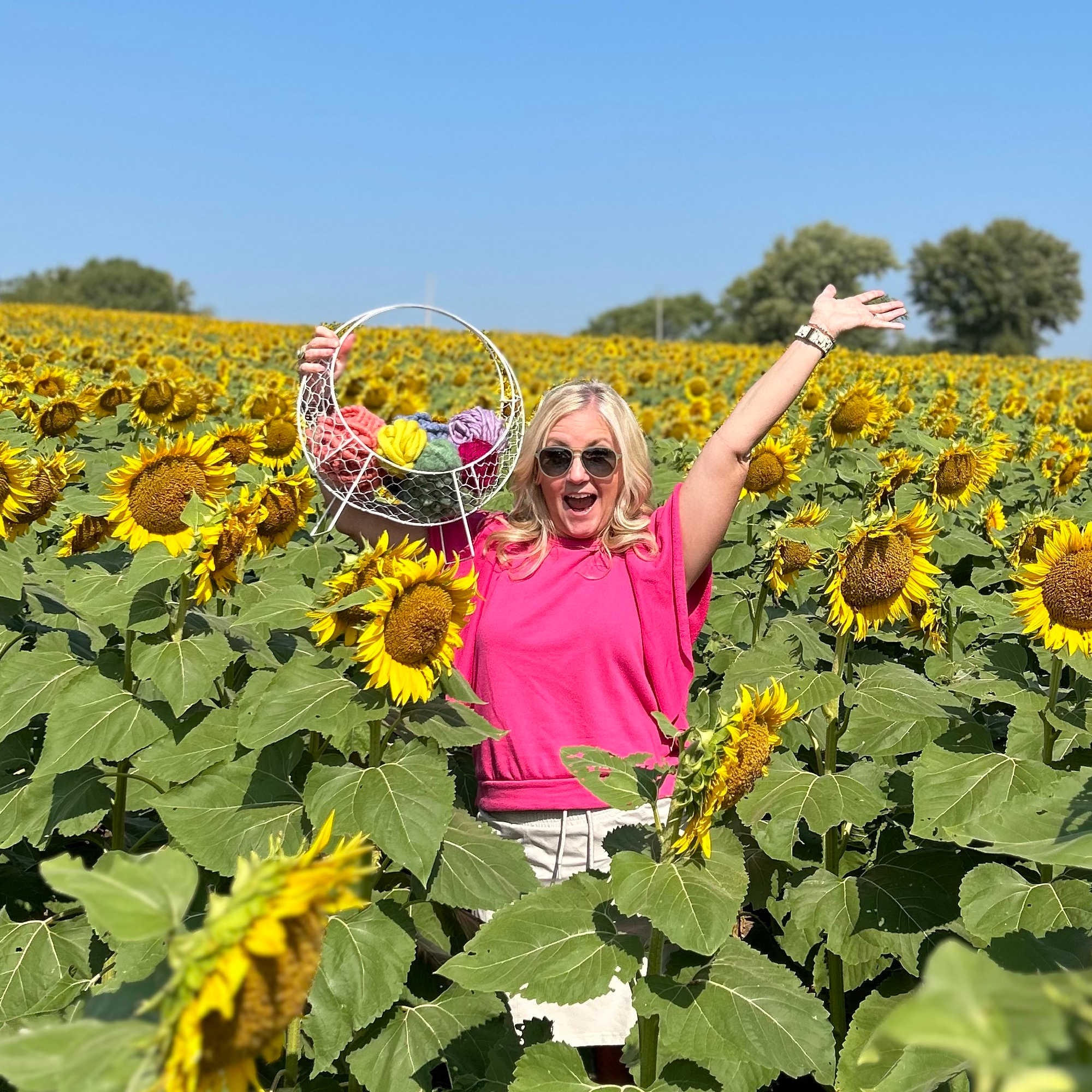 Becca in sunflower field