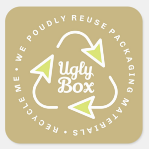 Ugly Box Sticker Brown and Lime